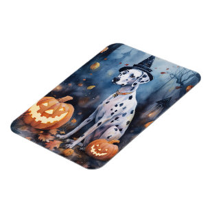 Halloween Dalmation met pompoenen eng Magneet