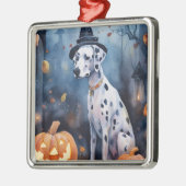 Halloween Dalmation met pompoenen eng Metalen Ornament (Links)