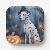 Halloween Dalmation met pompoenen eng Papieren Bordje (Voorkant)