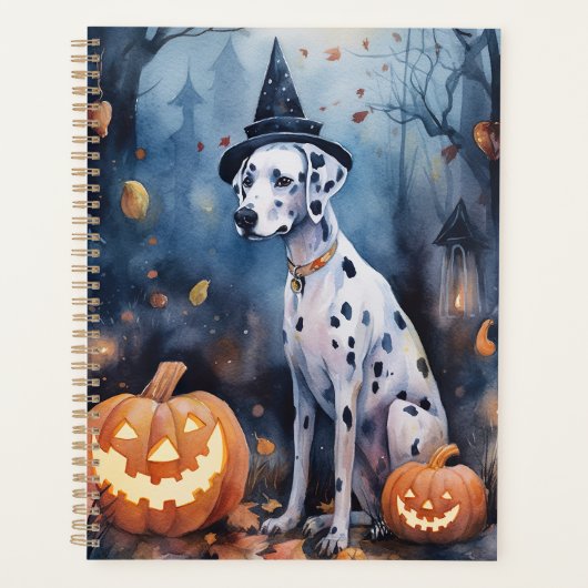 Halloween Dalmation met pompoenen eng Planner (Voorkant)
