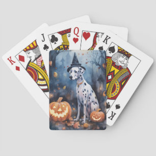 Halloween Dalmation met pompoenen eng Pokerkaarten