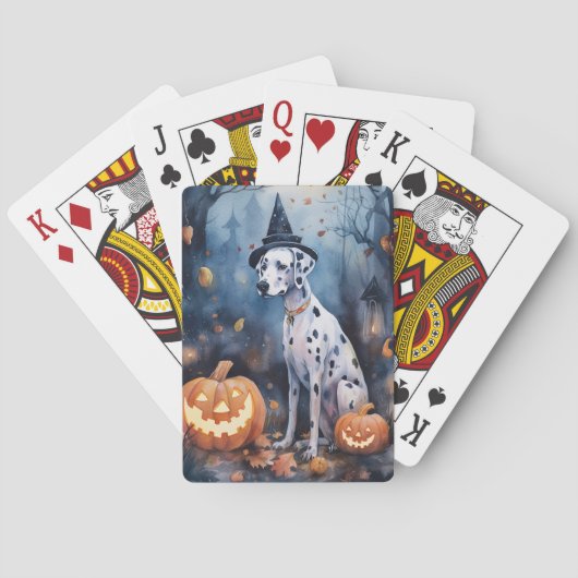 Halloween Dalmation met pompoenen eng Pokerkaarten (Achterkant)