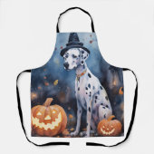 Halloween Dalmation met pompoenen eng Schort (Voorkant)