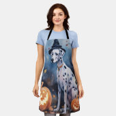 Halloween Dalmation met pompoenen eng Schort (Gedragen)