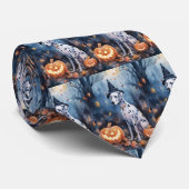 Halloween Dalmation met pompoenen eng Stropdas (Opgerold)