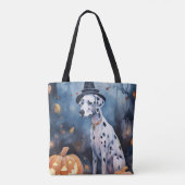 Halloween Dalmation met pompoenen eng Tote Bag (Achterkant)
