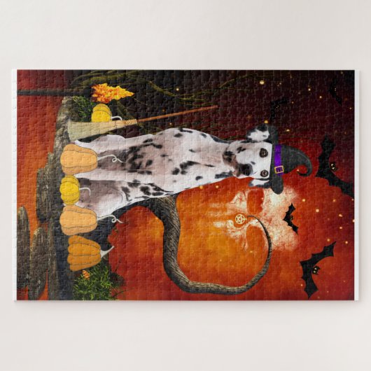 Halloween Dalmatische Hond Legpuzzel (Horizontaal)