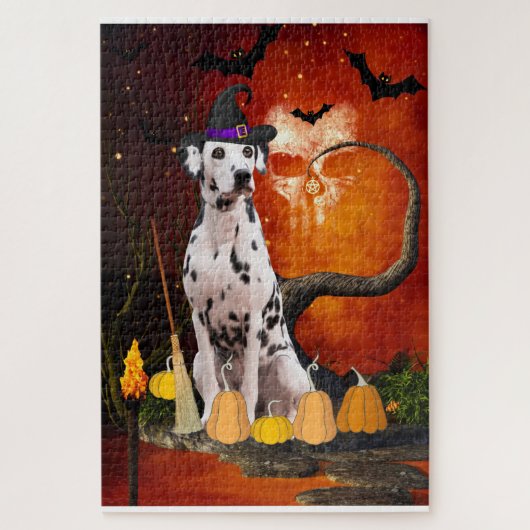 Halloween Dalmatische Hond Legpuzzel (Verticaal)