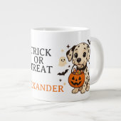 Halloween Dalmatische Hond Trick or treat Grote Koffiekop (Voorkant rechts)