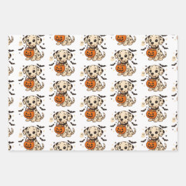 Halloween Dalmatische Hond Trick or treat Inpakpapier Vel