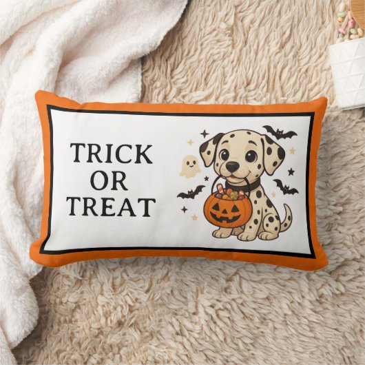 Halloween Dalmatische Hond Trick or treat Kussen (Deken)