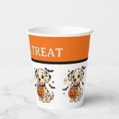 Halloween Dalmatische Hond Trick or treat Papieren Bekers (Achterkant)