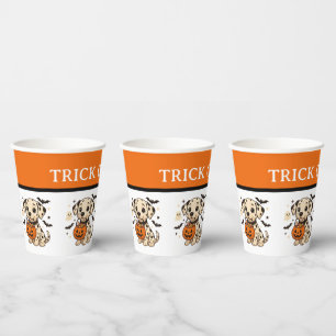Halloween Dalmatische Hond Trick or treat Papieren Bekers