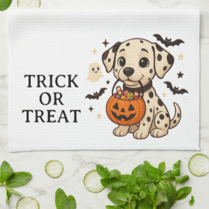 Halloween Dalmatische Hond Trick or treat Theedoek
