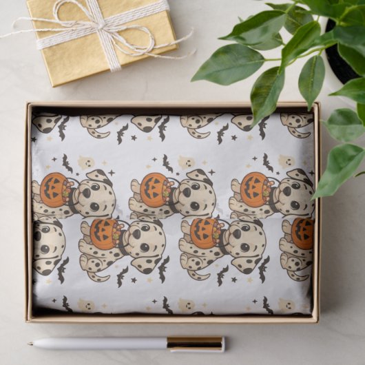 Halloween Dalmatische Hond Trick or treat Tissuepapier (Geschenk)