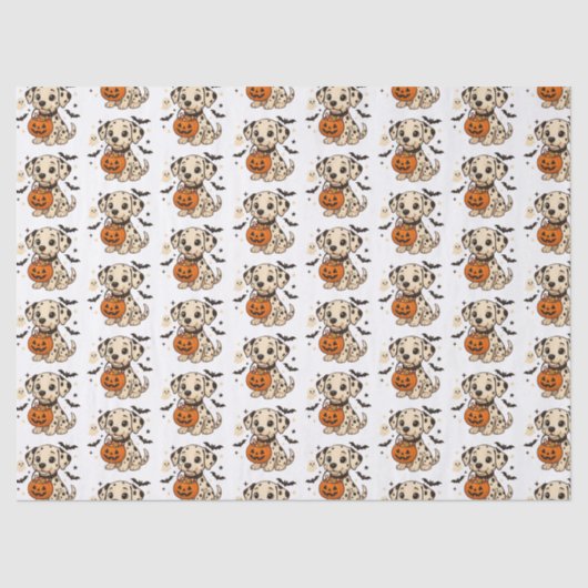 Halloween Dalmatische Hond Trick or treat Tissuepapier (Voorkant)
