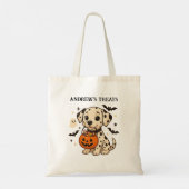Halloween Dalmatische Hond Trick or treat Tote Bag (Achterkant)