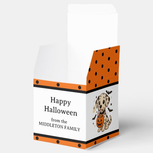 Halloween Dalmatische Trick or treat Bedankdoosjes (Geopend)