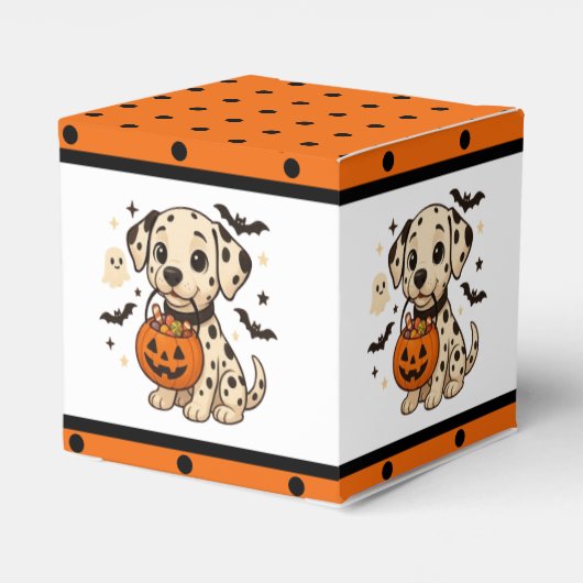 Halloween Dalmatische Trick or treat Bedankdoosjes (Achterkant)
