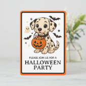 Halloween Dalmatische Trick or treat Kaart (Staand voorkant)