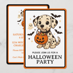 Halloween Dalmatische Trick or treat Kaart
