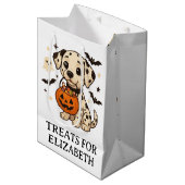 Halloween Dalmatische Trick or treat Medium Cadeauzakje (Voorkant Gekanteld)