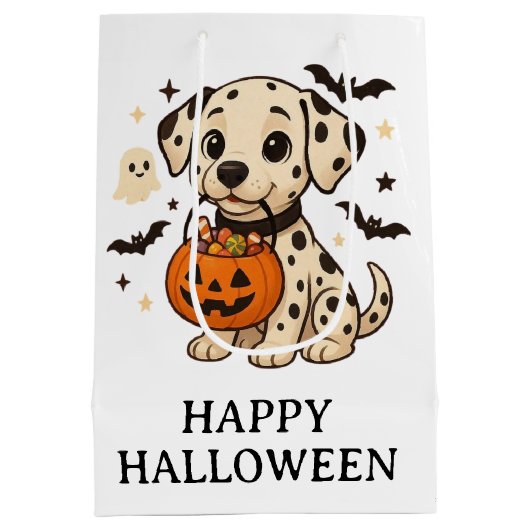 Halloween Dalmatische Trick or treat Medium Cadeauzakje (Achterkant)