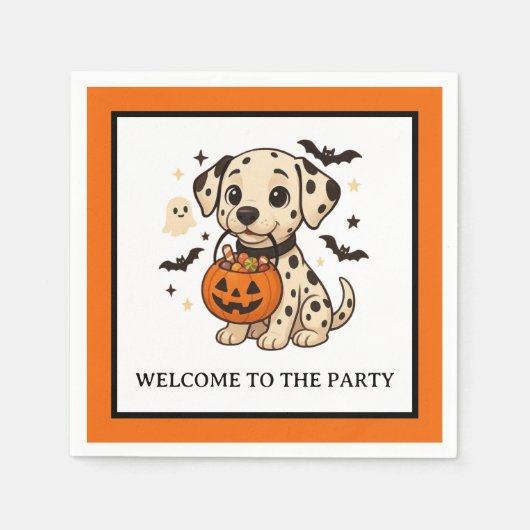 Halloween Dalmatische Trick or treat Servet (Voorkant)