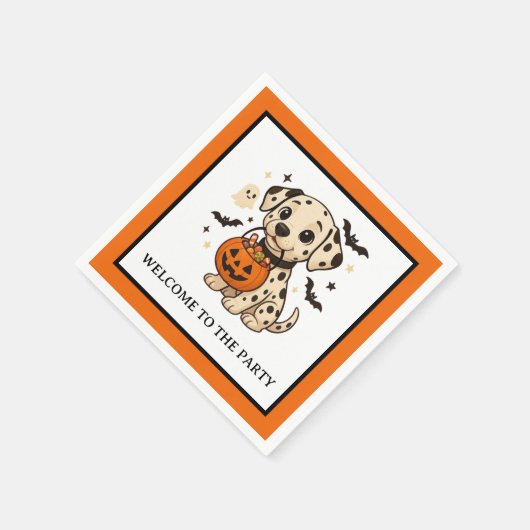 Halloween Dalmatische Trick or treat Servet (Hoek)