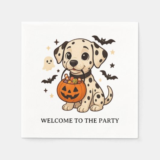 Halloween Dalmatische Trick or treat Servet (Voorkant)