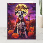 Halloween Dalmatische Vampier Pompoenen Enge Kaart (Voorkant)