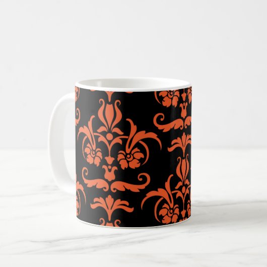 Halloween Damask 01 Coffee Mok (Voorkant links)