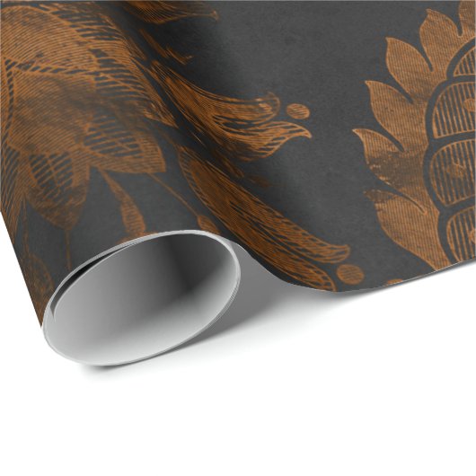 Halloween  Damask Cadeaupapier (Rol Hoek)