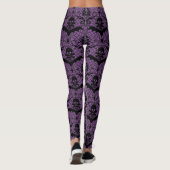 Halloween Damask Paars Leggings (Achterkant)
