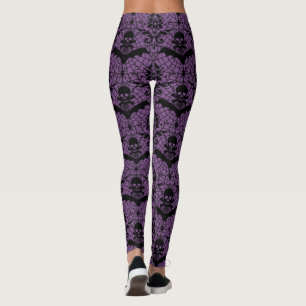 Halloween Damask Paars Leggings