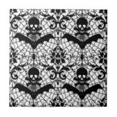 Halloween Damask Tegeltje (Voorkant)