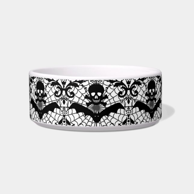 Halloween Damask Voerbakje (Voorkant)