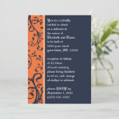 Halloween Damask Wedding Uitnodiging (Staand voorkant)