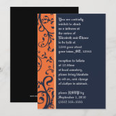 Halloween Damask Wedding Uitnodiging (Voorkant / Achterkant)