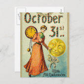  Halloween dame en pompoen man briefkaart (Voorkant / Achterkant)