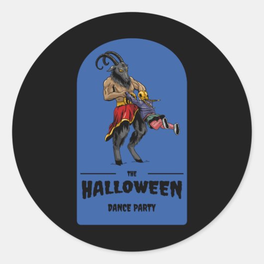 Halloween Dance Party Baphomet Clothing Funny Ronde Sticker (Voorkant)