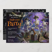 Halloween Dance Party, Line Dancing Skeletten Kaart (Voorkant / Achterkant)