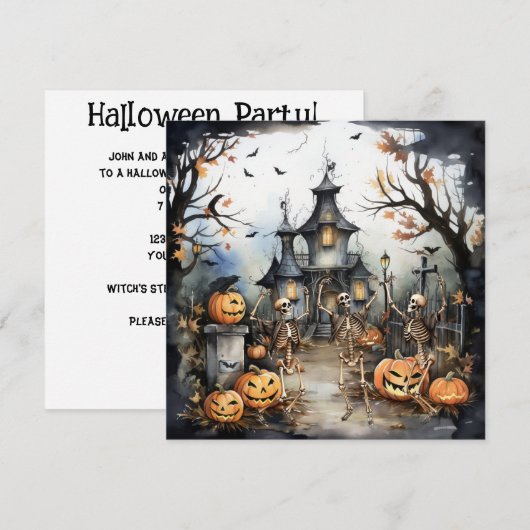 Halloween Dance Party Uitnodiging (Voorkant / Achterkant)