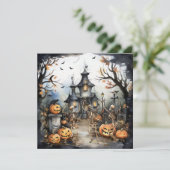 Halloween Dance Party Uitnodiging (Staand voorkant)