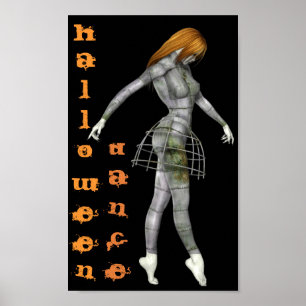 Halloween Dance Steampunk Rusty Gothic Mannequin Poster