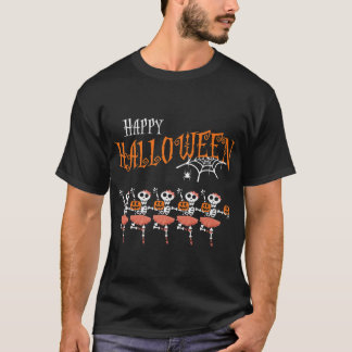 Halloween Dancing Ballet Skeleton Ballerina Costum T-shirt