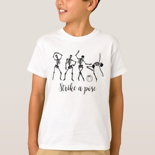 Halloween Dancing Skelet Pas Grappige Tekst aan T-shirt (Voorkant)