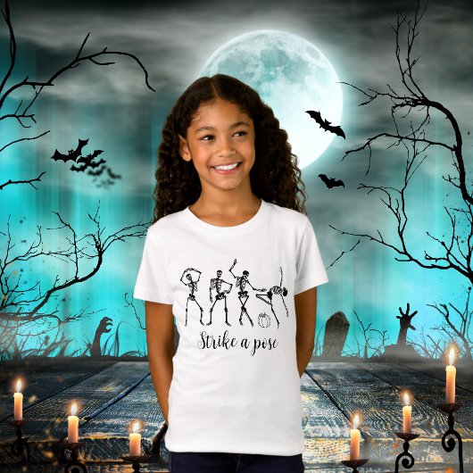 Halloween Dancing Skelet Strike A Pose Grappig T-shirt