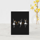 Halloween Dancing Skeleton Ballerina Ballet Vrouwe Kaart (Gele Bloem)