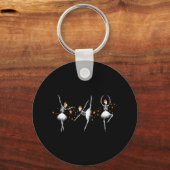 Halloween Dancing Skeleton Ballerina Ballet Vrouwe Sleutelhanger (Voorkant)